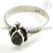 Antique Smoky Quartz Gemstone Silver Jewelry Ring Wholesale India RNCT1320-2
